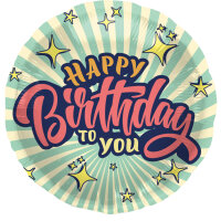 Folienballon HBD - Birthday Retro Stars