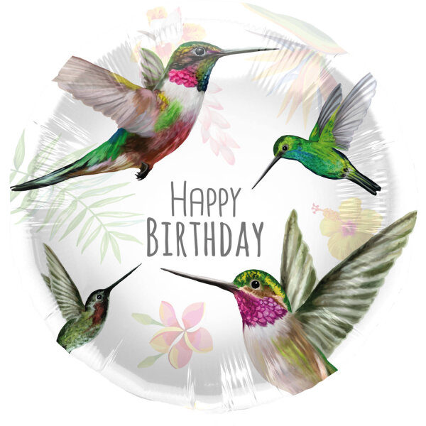 Folienballon HBD - Birthday Kolibri