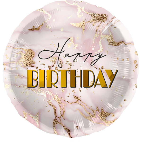 Folienballon HBD - Marble Pink