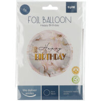 Folienballon HBD - Marble Pink