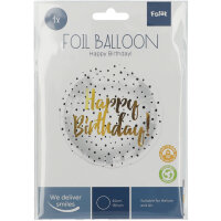 Folienballon - HBD - Black Dots