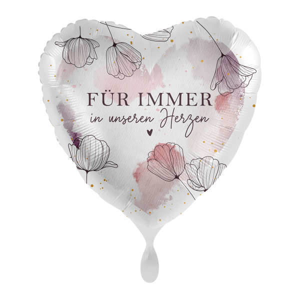 Folienballon Trauer - Für immer in unseren Herzen