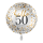 Folienballon Zahl 50 Hello Happy Birthday