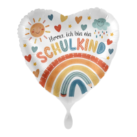 Folienballon Einschulung - Schulkind Regenbogen