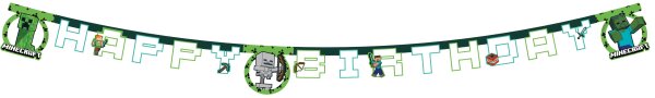 Bannergirlande Minecraft - Happy Birthday