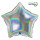 Folienballon SC - Stern Silber Glitter Holographic