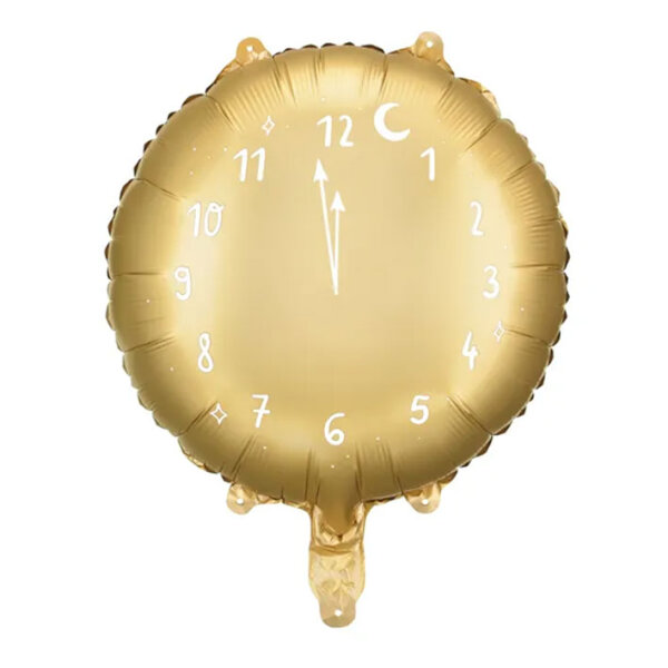 Folienballon HNY - Clock Gold