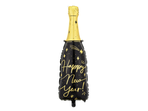 Folienballon HNY - Flasche schwarz