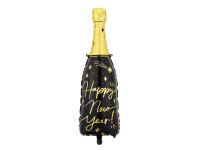 Folienballon HNY - Flasche schwarz