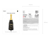 Folienballon HNY - Flasche schwarz