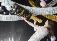 Folienballon HNY - Flasche schwarz