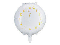 Folienballon HNY - Clock Weiß