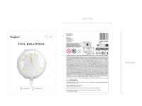 Folienballon HNY - Clock Weiß