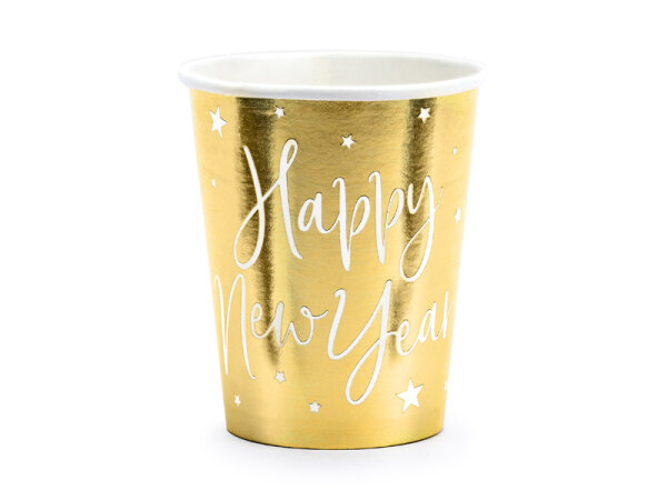 Pappbecher Happy New Year - gold - 220ml
