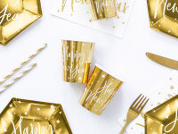 Pappbecher Happy New Year - gold - 220ml