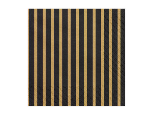 Servietten Streifen - schwarz gold