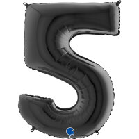 Folienballon Zahl 5 schwarz