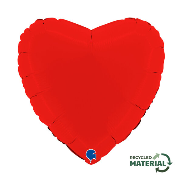 Folienballon SC - Herz Matte Rot