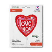 Folienballon Herz Smiley Love Hearts