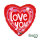 Folienballon Herz Smiley Love Hearts
