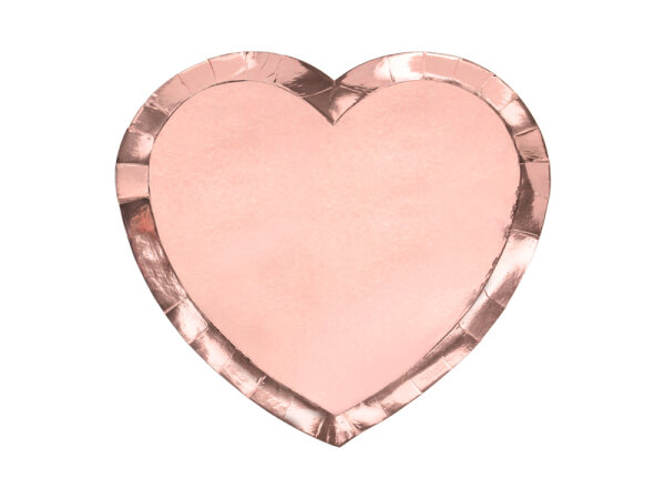 Pappteller Herz rosegold