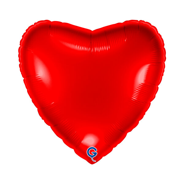 Folienballon SC - Herz rot glänzend bulk