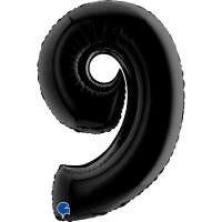 Folienballon Zahl 9 schwarz