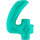 Folienballon Zahl 4 - Tiffany