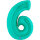 Folienballon Zahl 6 - Tiffany
