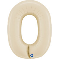 Folienballon Zahl 0 - Satin Cream