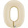 Folienballon Zahl 0 - Satin Cream