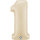 Folienballon Zahl 1 - Satin Cream
