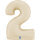 Folienballon Zahl 2 - Satin Cream