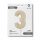 Folienballon Zahl 3 - Satin Cream