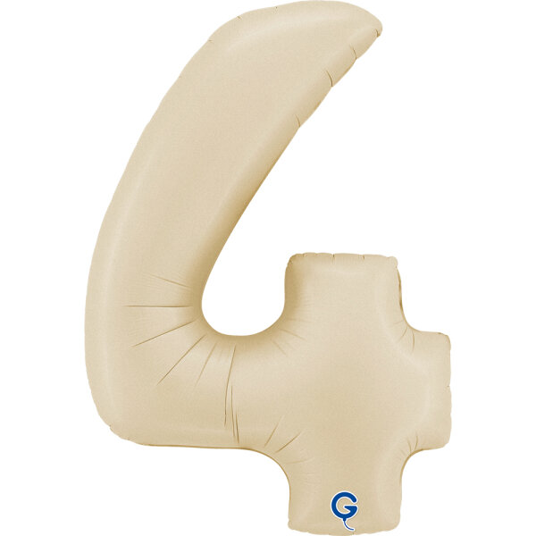 Folienballon Zahl 4 - Satin Cream