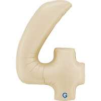 Folienballon Zahl 4 - Satin Cream