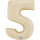 Folienballon Zahl 5 - Satin Cream
