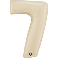 Folienballon Zahl 7 - Satin Cream