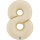 Folienballon Zahl 8 - Satin Cream