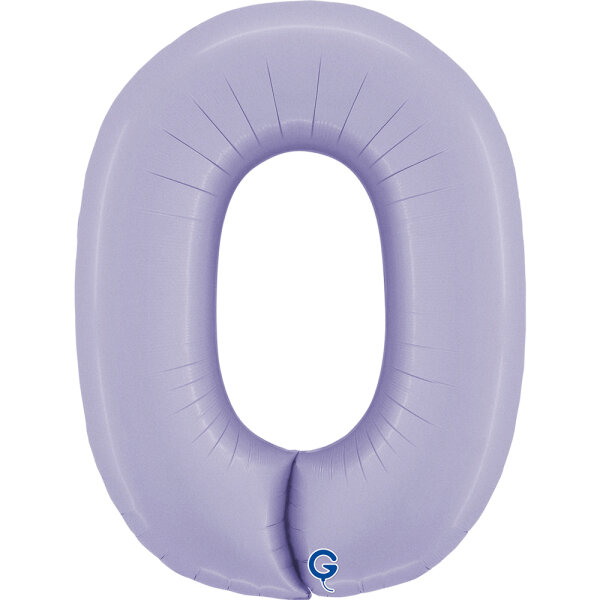 Folienballon Zahl 0 - Satin Lilac
