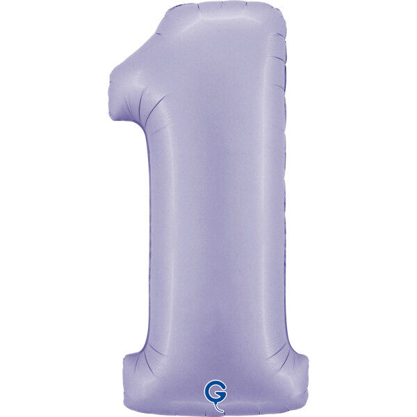 Folienballon Zahl 1 - Satin Lilac