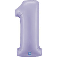 Folienballon Zahl 1 - Satin Lilac
