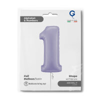 Folienballon Zahl 1 - Satin Lilac
