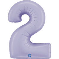 Folienballon Zahl 2 - Satin Lilac