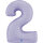 Folienballon Zahl 2 - Satin Lilac