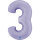 Folienballon Zahl 3 - Satin Lilac