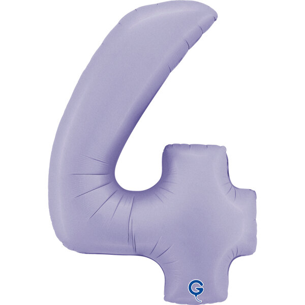 Folienballon Zahl 4 - Satin Lilac