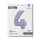 Folienballon Zahl 4 - Satin Lilac