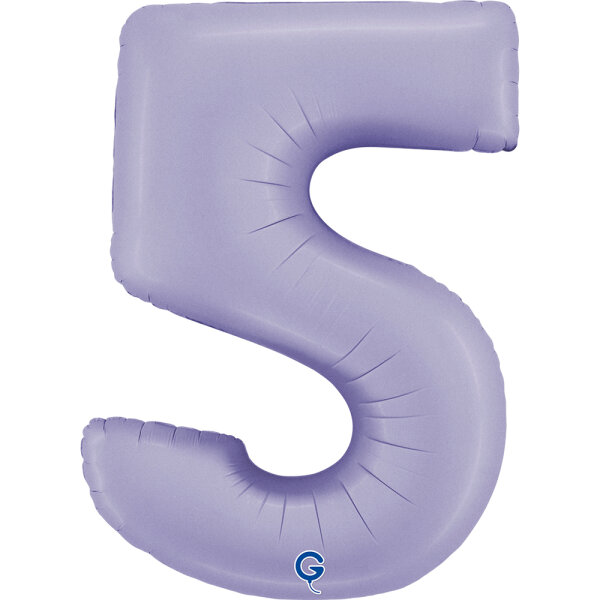 Folienballon Zahl 5 - Satin Lilac