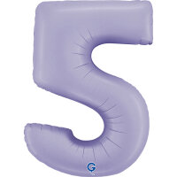 Folienballon Zahl 5 - Satin Lilac